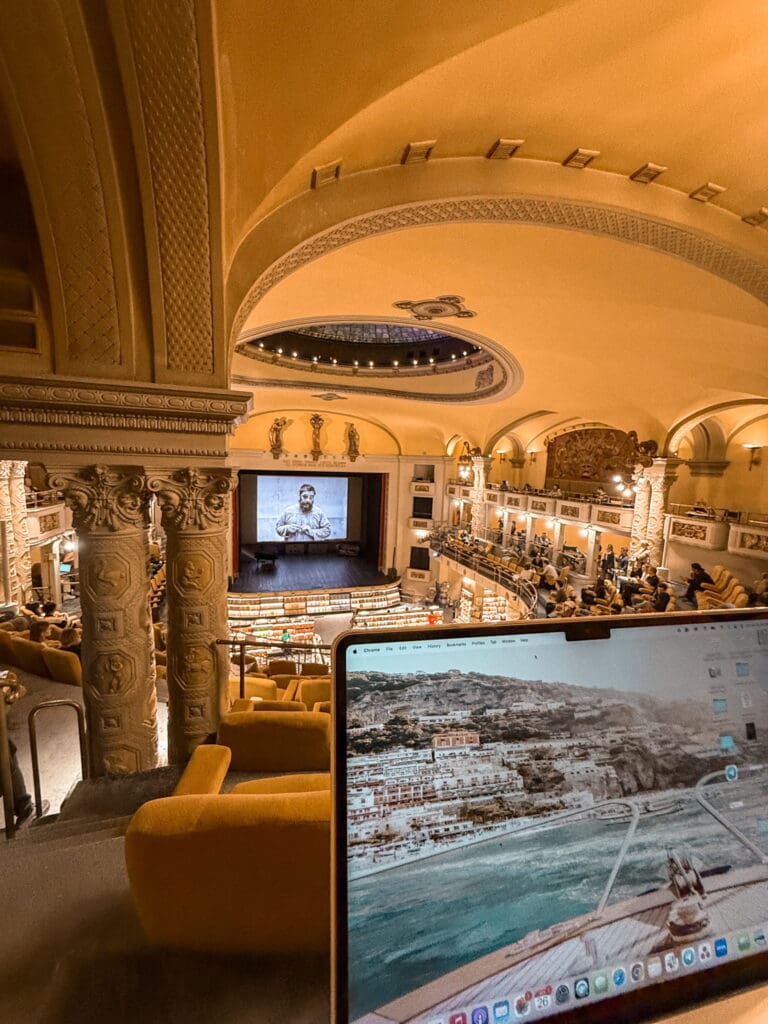 Indoor cinema and bookstore in Florence